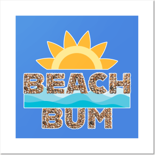 Beach Bum - with lettering in sea shells Posters and Art